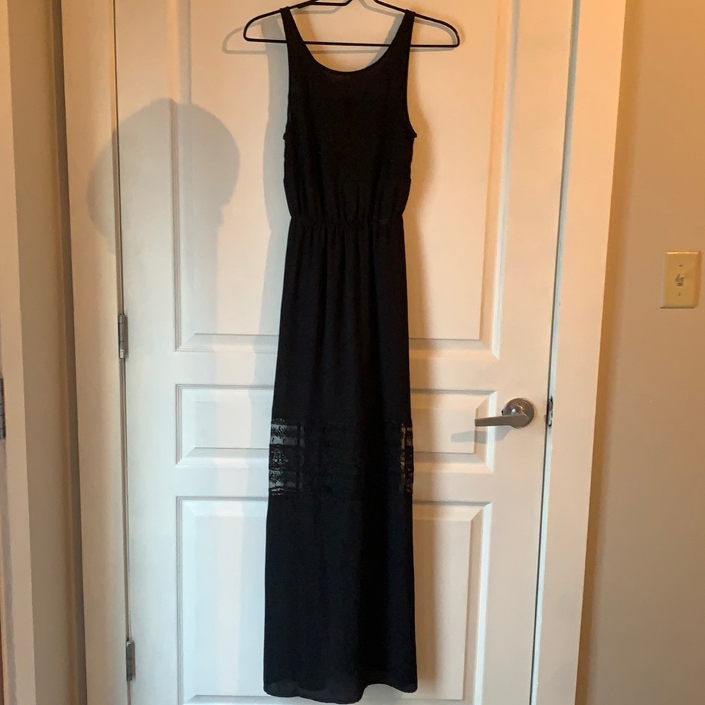 Black maxi dress with cutouts